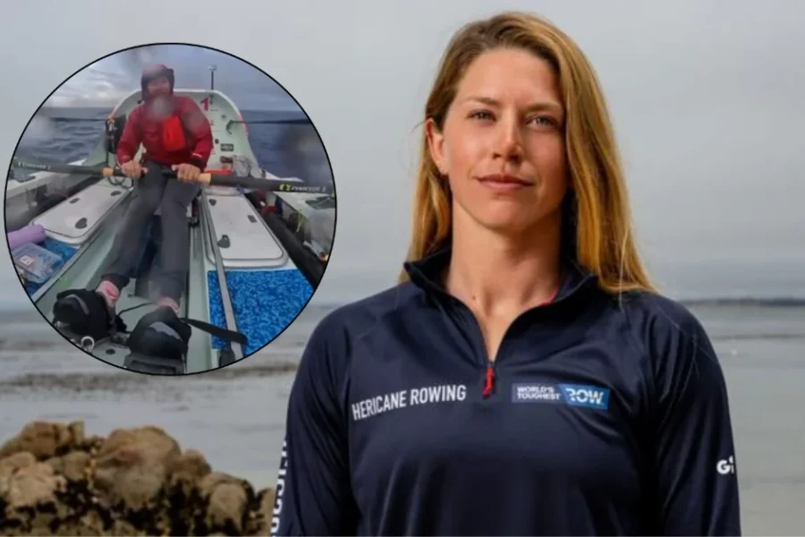 Kelsey Pfendler, who completed a record-setting solo row from California to Hawaii